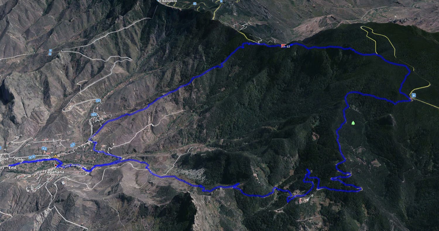 Track der Rundwanderung Taganana - Cumbrecilla