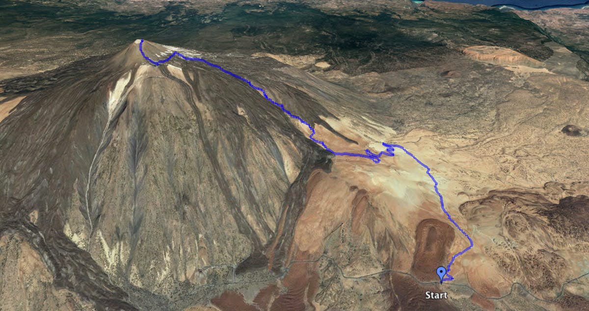 Wanderweg von der Cañadasstraße über die Montaña Blanca und Altavista zum Pico del Teide -Track