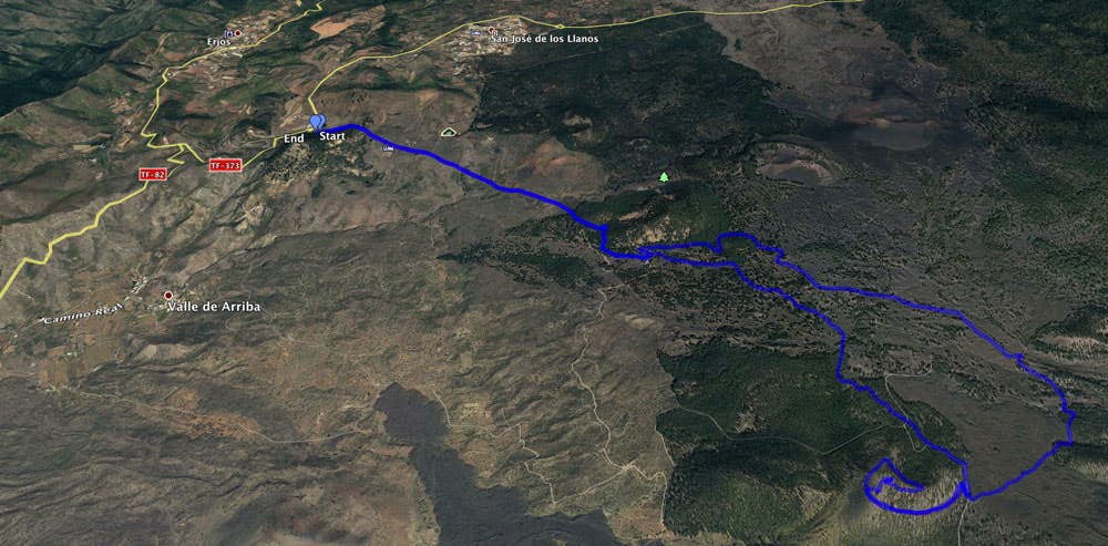 Track Los Partidos zur Vulkanrunde mit Besuch der Montaña de la Cruz