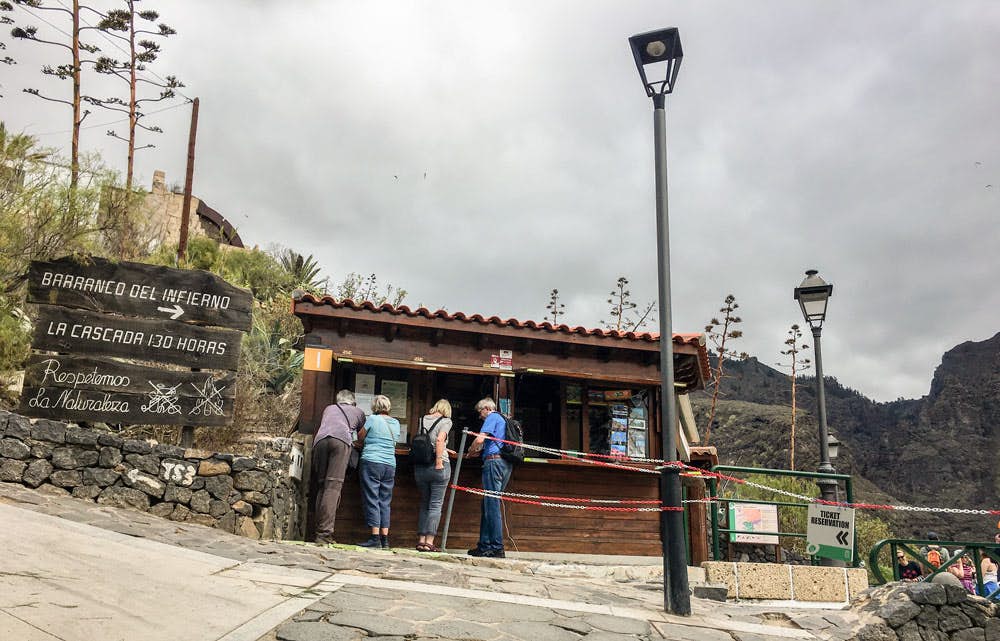Start Wanderweg am Eingang des Barranco del Infierno