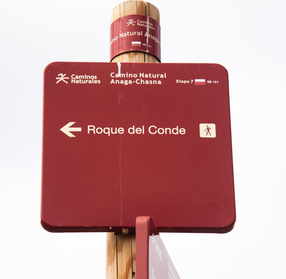 Wegbezeichnung zum Roque del Conde
