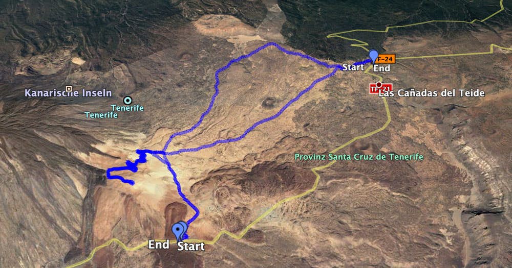 Track Montaña Blanca (kleiner Aufstieg und große Runde)