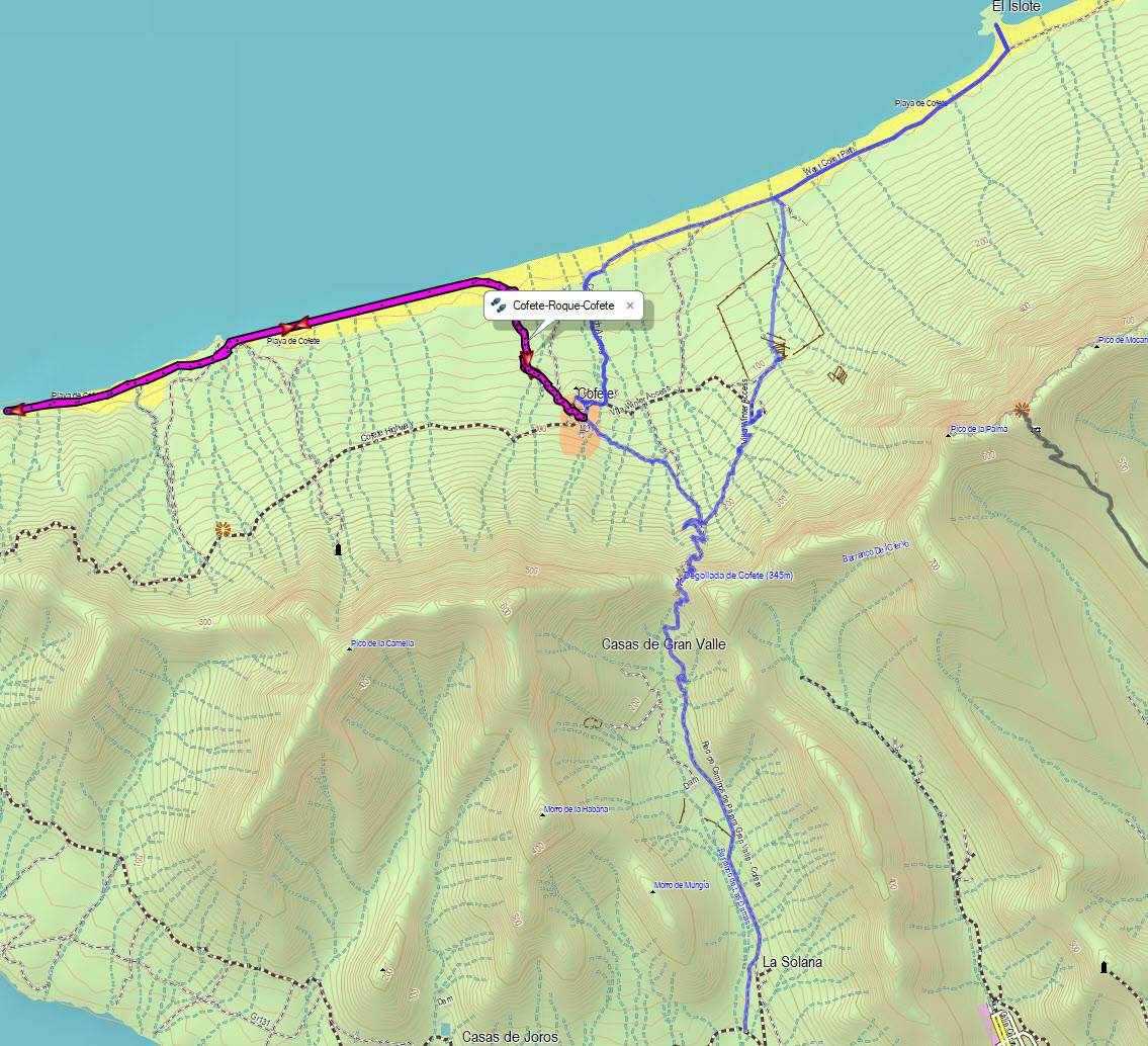 Track der Wanderung Roque del Moro - Cofete