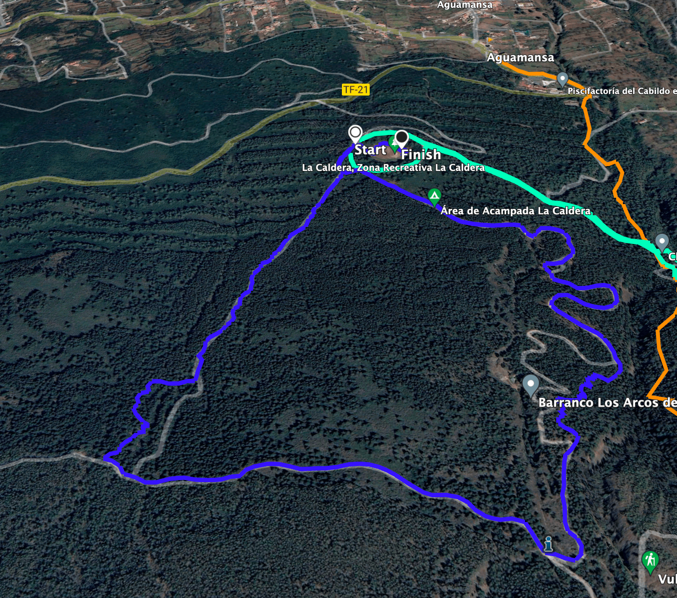 Track der kleine Waldrunde bei La Caldera