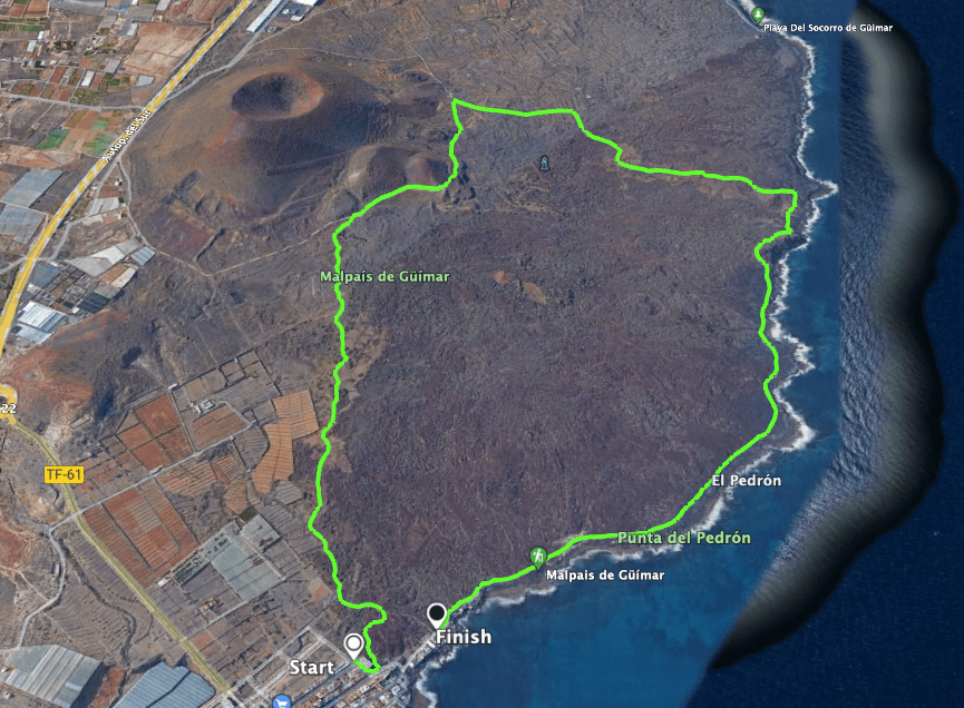 Track der kleinen Wanderung Malpaís de Güímar