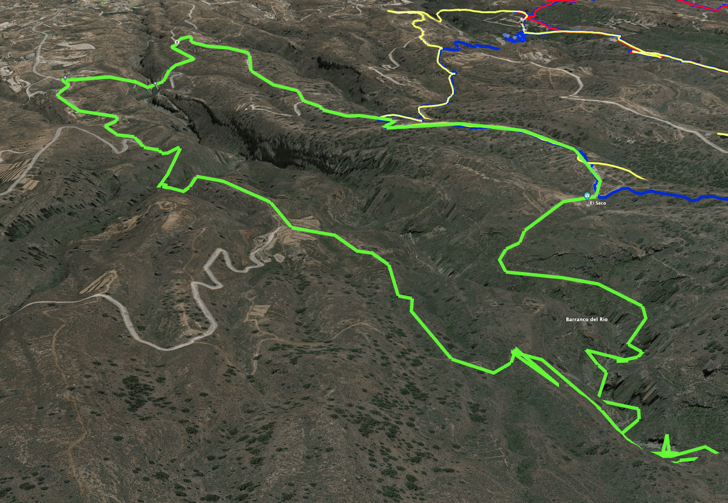 Track der Rundwanderung Presa del Río