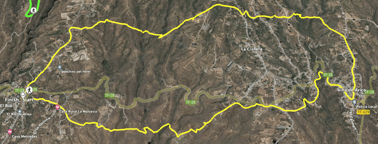 Track der Wanderung El Río - Villa de Arico - Camino Real del Sur