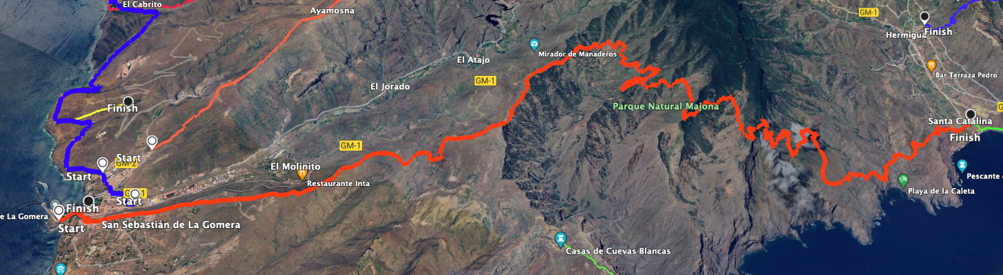 Track der Wanderung auf dem Fernwanderweg GR-132 San Sebastian - Hermigua