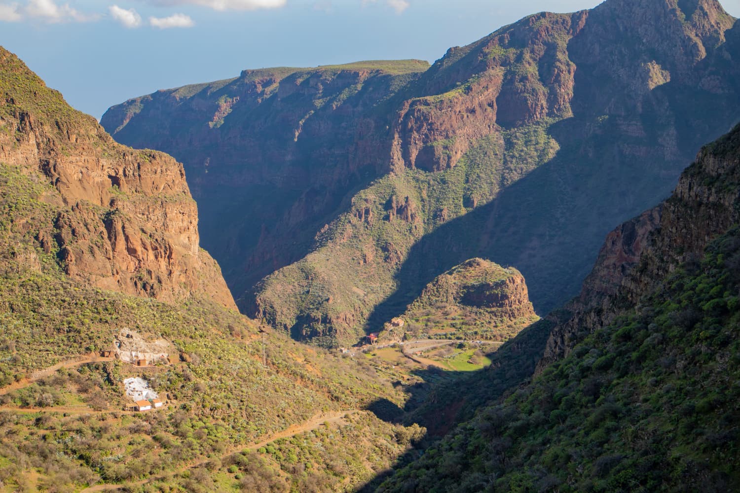 View down in the Barranco de Guayadeque