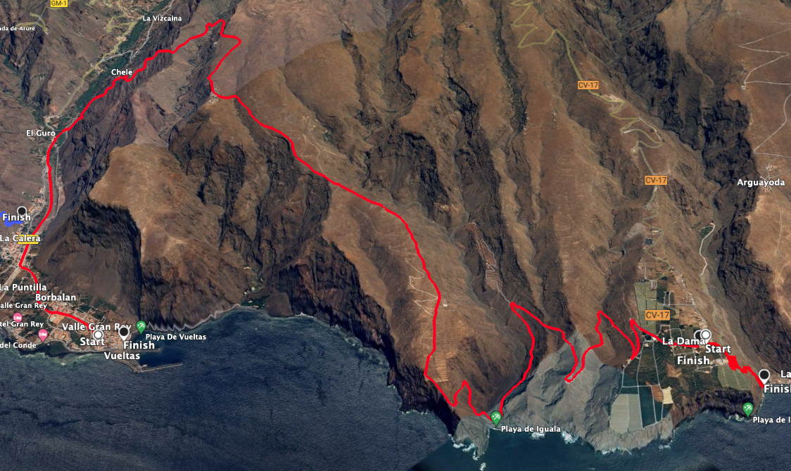 Track der Wanderung auf dem GR-132 Etappe 5 von Valle Gran Rey bis La Rajita